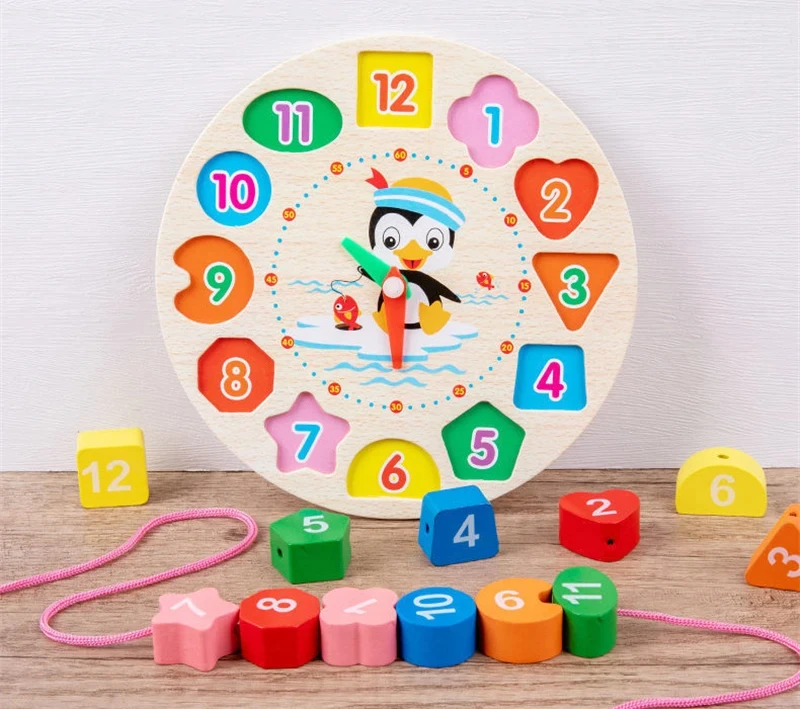 Montessori Wooden Education Toys Baby Rattle Toys Learning Games For Childern 1 to 2 Years Old Development Toys Jigsaw Puzzle