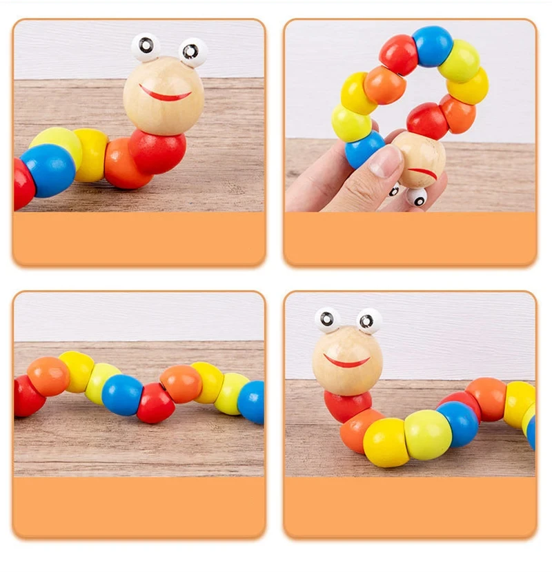 Montessori Wooden Education Toys Baby Rattle Toys Learning Games For Childern 1 to 2 Years Old Development Toys Jigsaw Puzzle