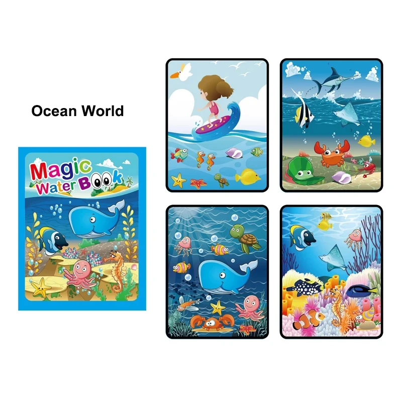 Montessori Toys Magical Book Water Drawing Reusable Coloring Book for Kids Toddler Painting Book Educational Toys for Children