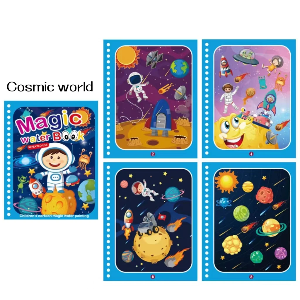 Magic water book montessori toys are reusable colored books magical water paintings children's puzzle toys