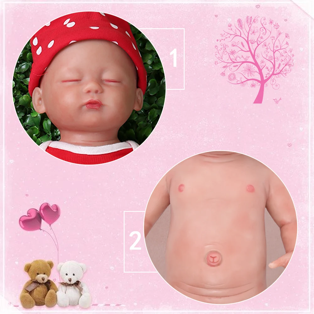 IVITA WG1509 38cm 1420g 100% Full Body Silicone Reborn Baby Dolls Realistic Girl Soft Newborn Doll for Children Christmas Toys