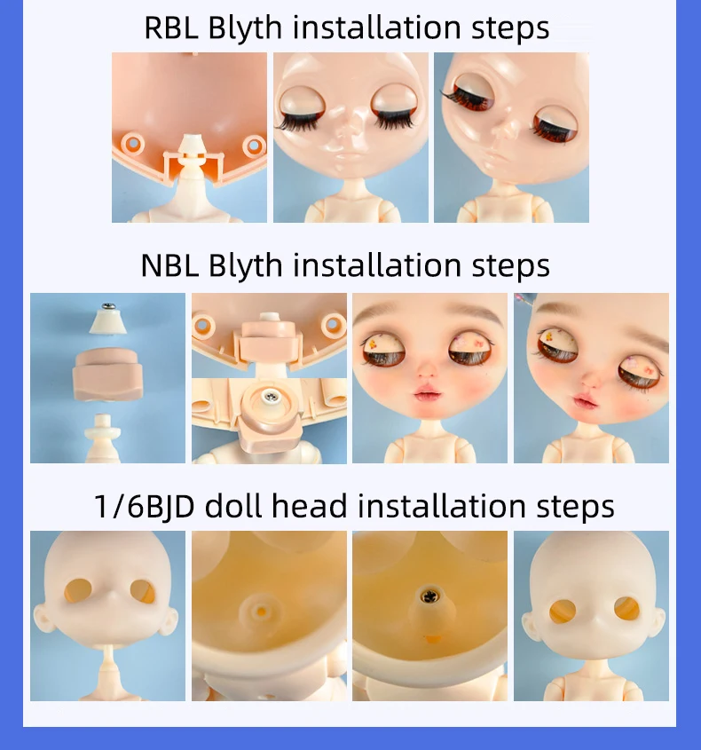 Blythe doll body OB22 movable joint doll replacement hand accessories ICY1/6 BJD doll head, GSC ob24 anime toy girl YMY doll