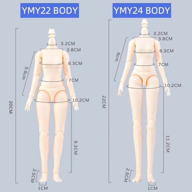 Blythe doll body OB22 movable joint doll replacement hand accessories ICY1/6 BJD doll head, GSC ob24 anime toy girl YMY doll - Image 5