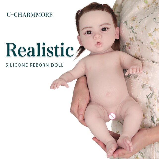 U-charmmore  18.5inch Realistic Bebe Silicone Reborn Baby Doll Bebe Reborn Silicona Realistic Girl Dolls for Children Toys Gift - Image 2