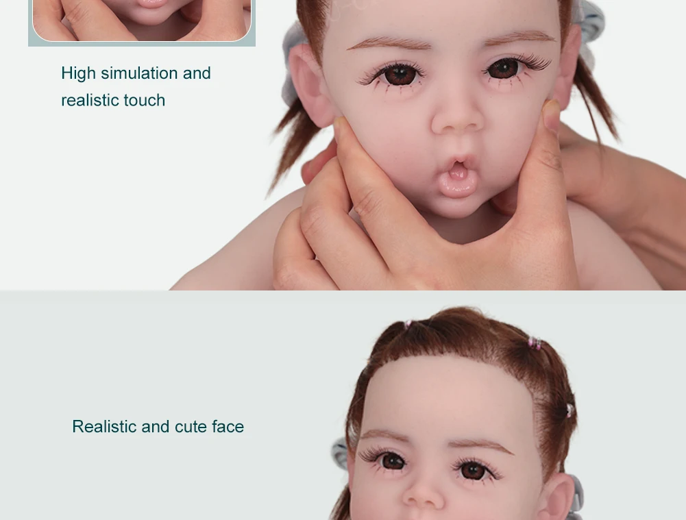 U-charmmore  18.5inch Realistic Bebe Silicone Reborn Baby Doll Bebe Reborn Silicona Realistic Girl Dolls for Children Toys Gift