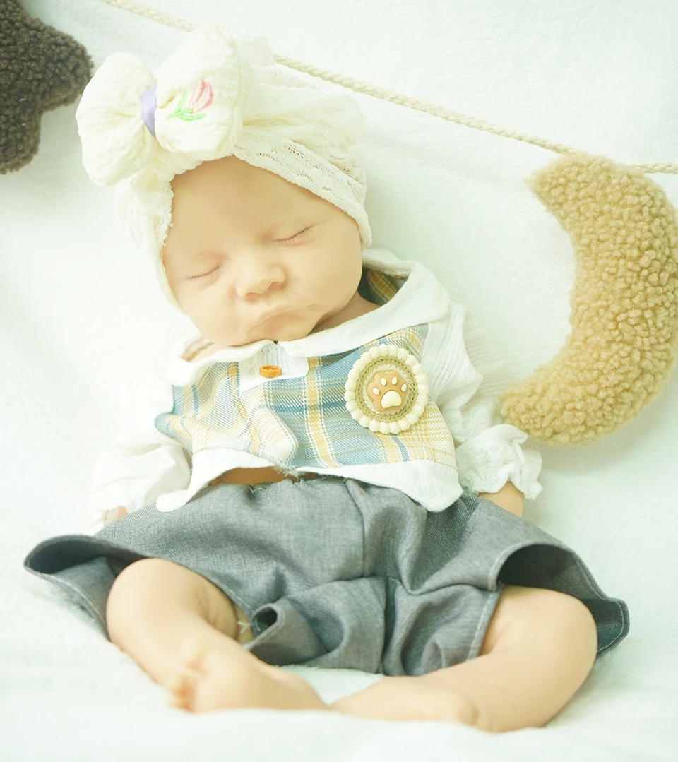 44cm all-silicone reborn doll can be made up and dressed up body soft boy, 2.6kg