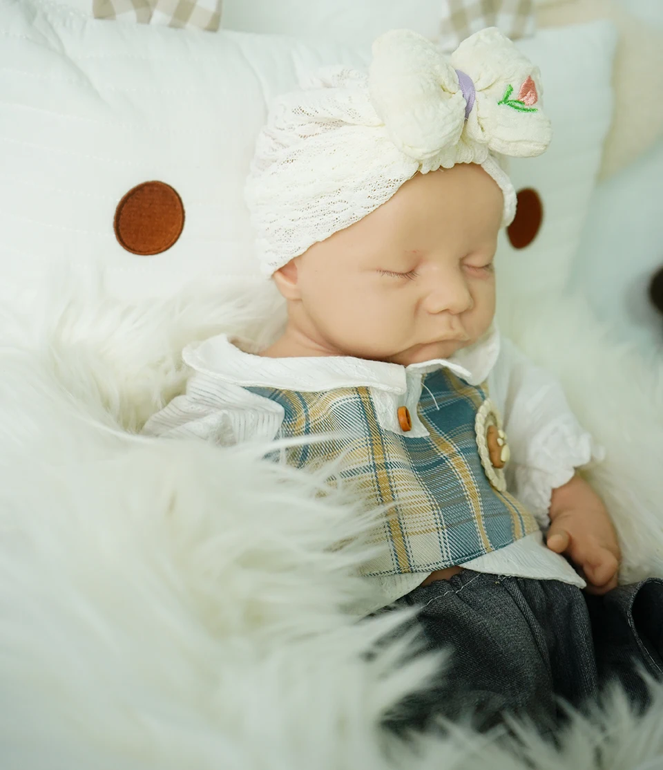 44cm all-silicone reborn doll can be made up and dressed up body soft boy, 2.6kg