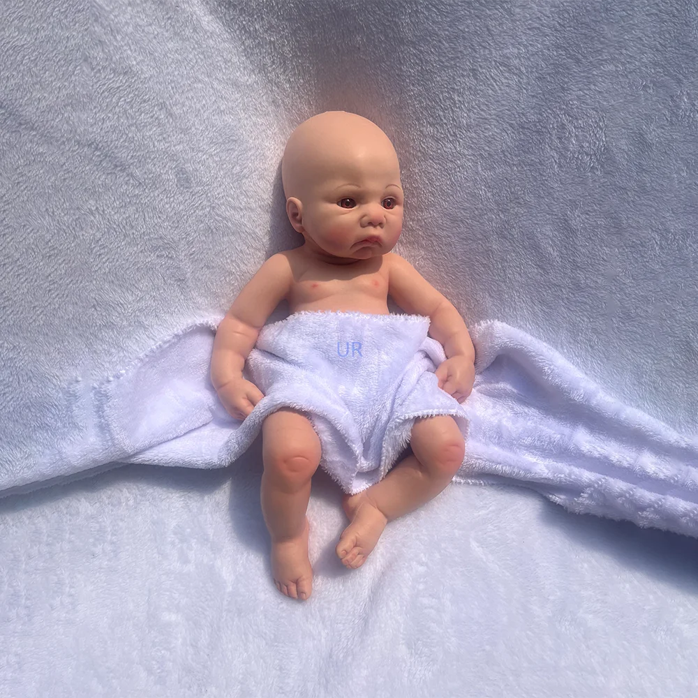 17.5 inch 45cm Full Body Solid Silicone Reborn Doll Realistic Feel Handmade Rebirth Doll Simulation Collector Kid Toy ﻿