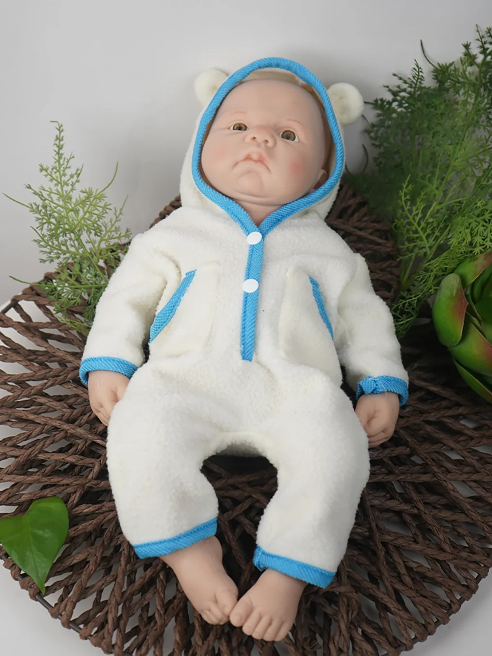 17.5 inch 45cm Full Body Solid Silicone Reborn Doll Realistic Feel Handmade Rebirth Doll Simulation Collector Kid Toy ﻿