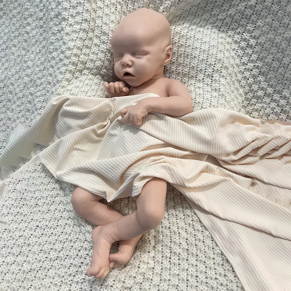 18 inch 45cm Full Body Solid Silicone Reborn Doll Realistic Feel Handmade Rebirth Doll Simulation Collector Kid Toy ﻿