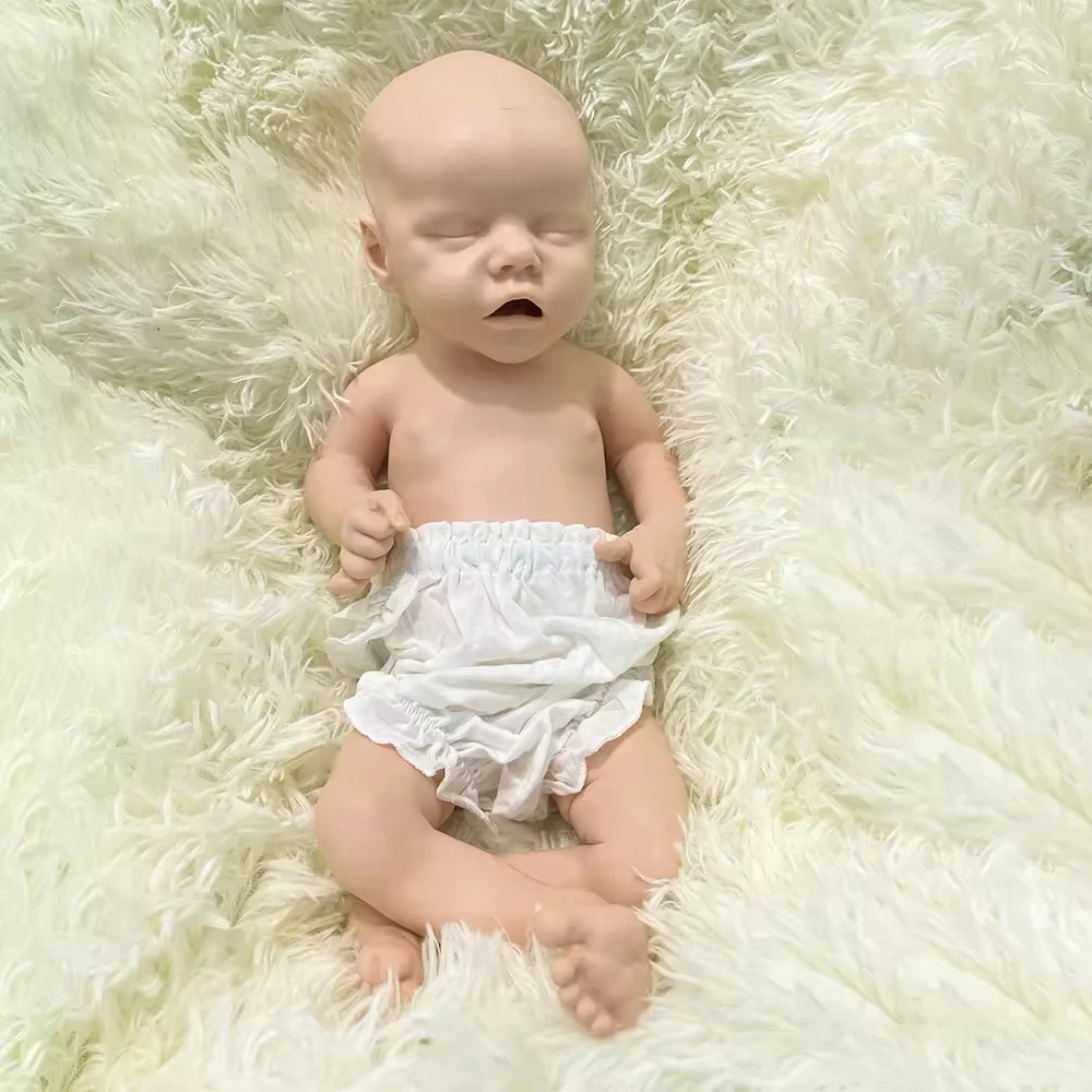 18 inch 45cm Full Body Solid Silicone Reborn Doll Realistic Feel Handmade Rebirth Doll Simulation Collector Kid Toy ﻿