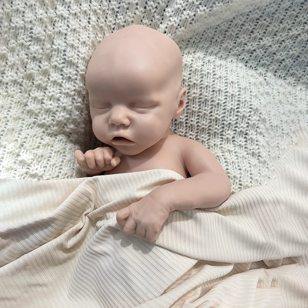 18 inch 45cm Full Body Solid Silicone Reborn Doll Realistic Feel Handmade Rebirth Doll Simulation Collector Kid Toy ﻿