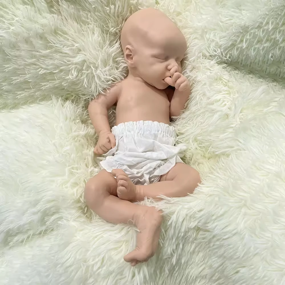 18 inch 45cm Full Body Solid Silicone Reborn Doll Realistic Feel Handmade Rebirth Doll Simulation Collector Kid Toy ﻿