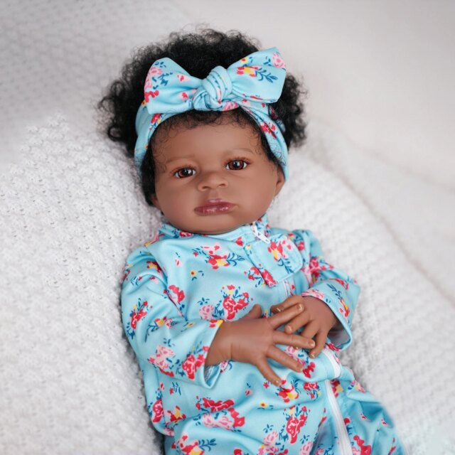 Risbecko 20 Inch Reborn Baby Doll Cute Doll Soft Touch 3D Paint and Visible Veins - Collectible Art Doll Gift Birthday Gift - Image 4
