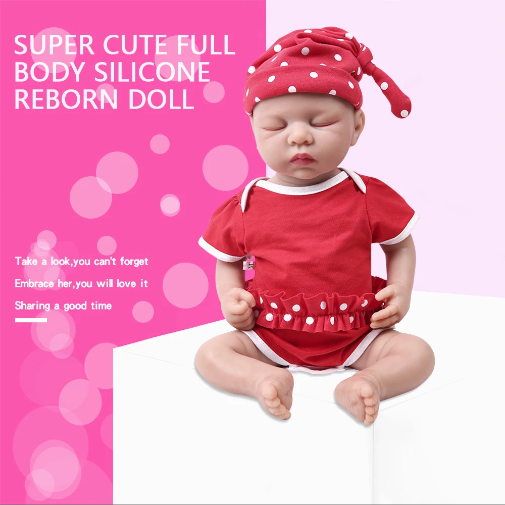 IVITA WG1507 46cm 3.2kg Girl Eyes Closed High Quality Full Body Silicone Alive Reborn Dolls Baby  juguetes boneca With Clothes