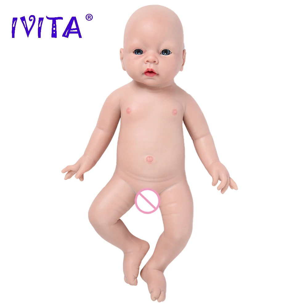 IVITA WB1506 20inch 3200g 100% Silicone Reborn Baby Doll Realistic Unpainted Soft Dolls Boy Bebe Toys with Clothes Children Gift