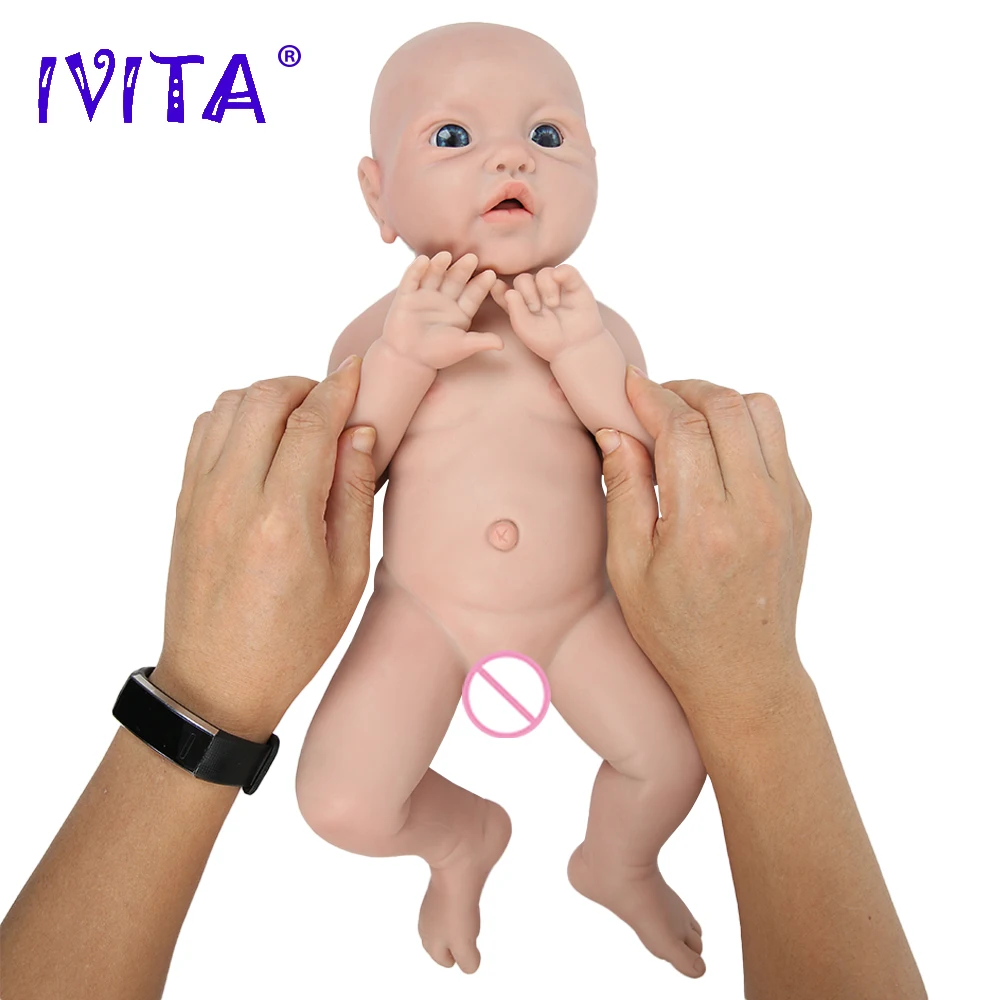 IVITA WG1526 43cm 2.69kg 100% Full Body Silicone Reborn Baby Girl Doll  Realistic Dolls Unpainted DIY Blank Babe Children Toys