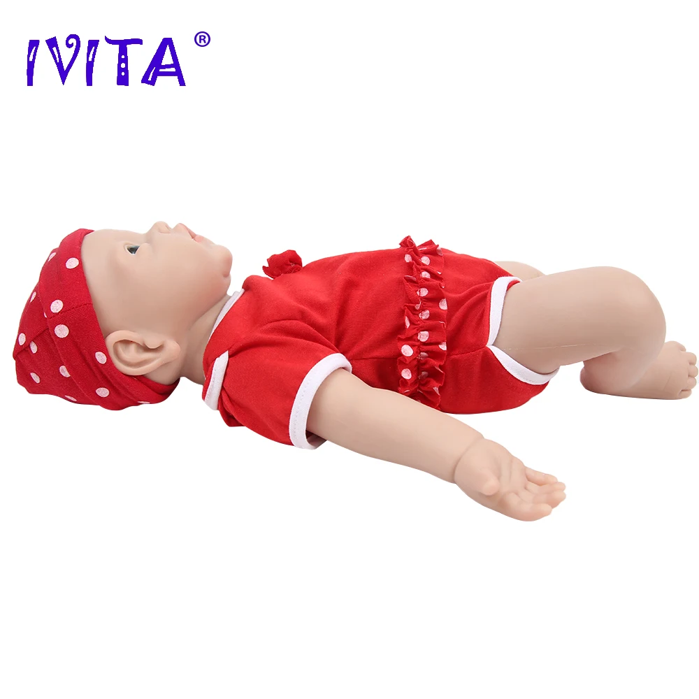 IVITA WG1526 43cm 2.69kg 100% Full Body Silicone Reborn Baby Girl Doll  Realistic Dolls Unpainted DIY Blank Babe Children Toys