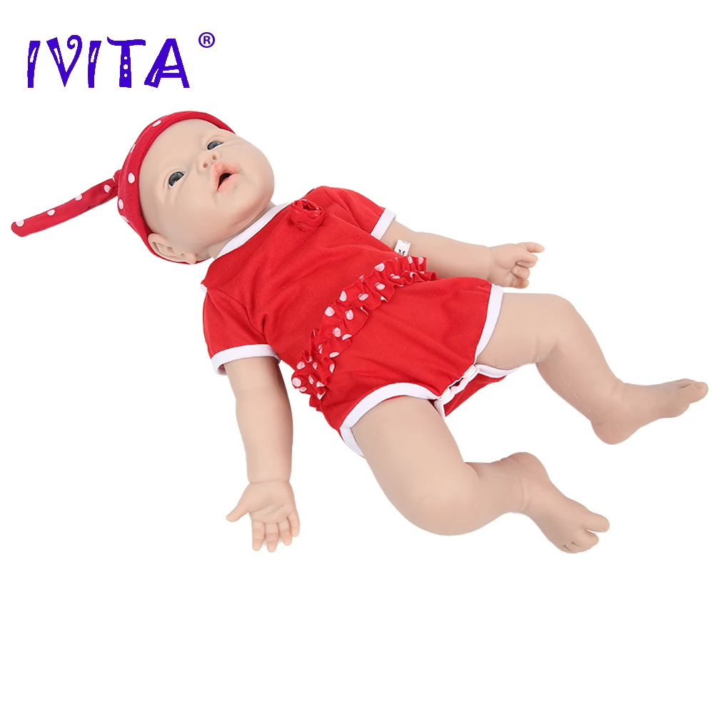 IVITA WG1526 43cm 2.69kg 100% Full Body Silicone Reborn Baby Girl Doll  Realistic Dolls Unpainted DIY Blank Babe Children Toys