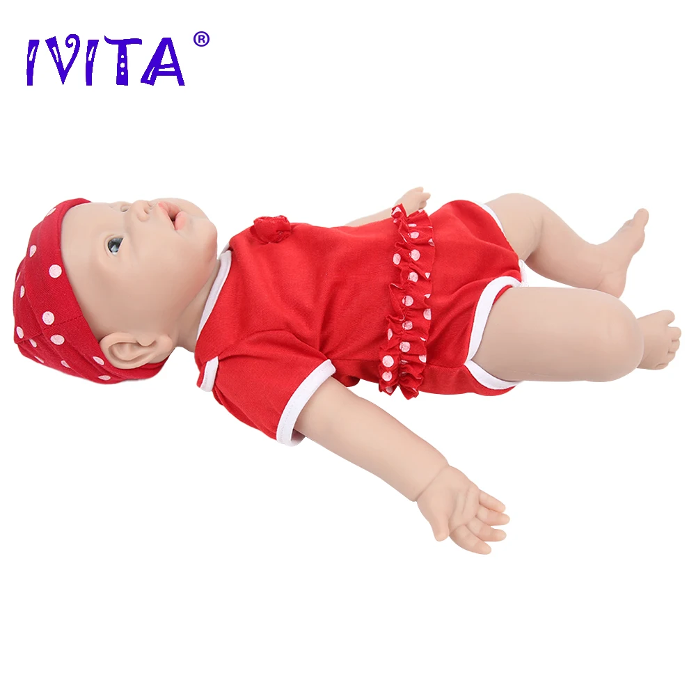 IVITA WG1526 43cm 2.69kg 100% Full Body Silicone Reborn Baby Girl Doll  Realistic Dolls Unpainted DIY Blank Babe Children Toys