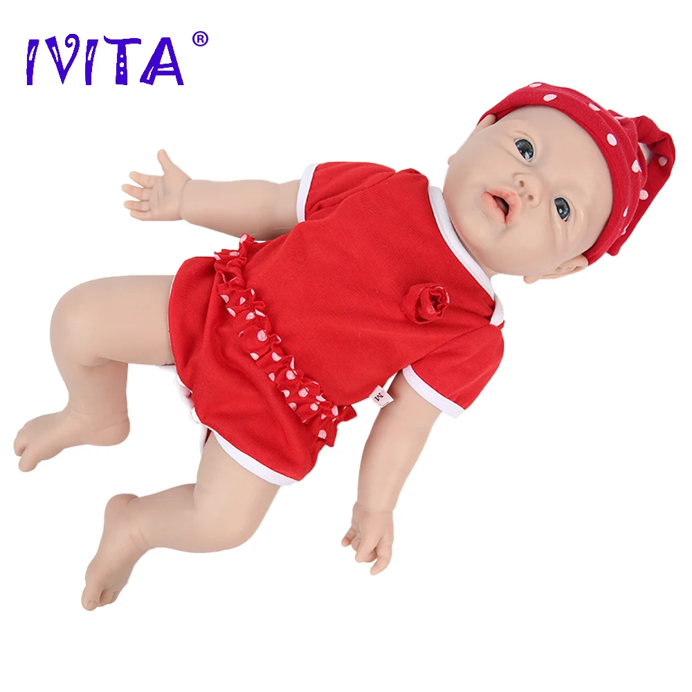 IVITA WG1526 43cm 2.69kg 100% Full Body Silicone Reborn Baby Girl Doll  Realistic Dolls Unpainted DIY Blank Babe Children Toys