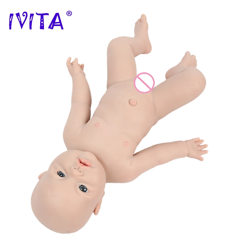 IVITA WG1526 43cm 2.69kg 100% Full Body Silicone Reborn Baby Girl Doll  Realistic Dolls Unpainted DIY Blank Babe Children Toys