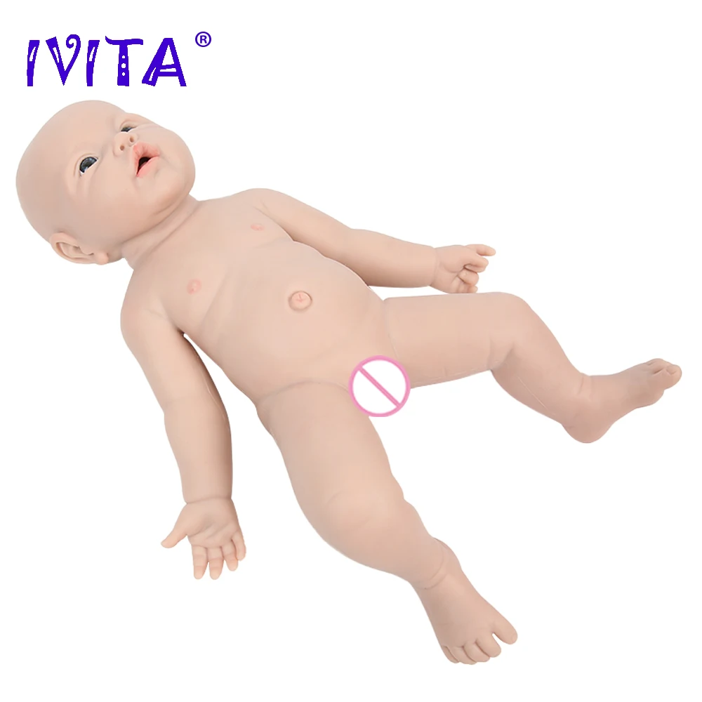 IVITA WG1526 43cm 2.69kg 100% Full Body Silicone Reborn Baby Girl Doll  Realistic Dolls Unpainted DIY Blank Babe Children Toys