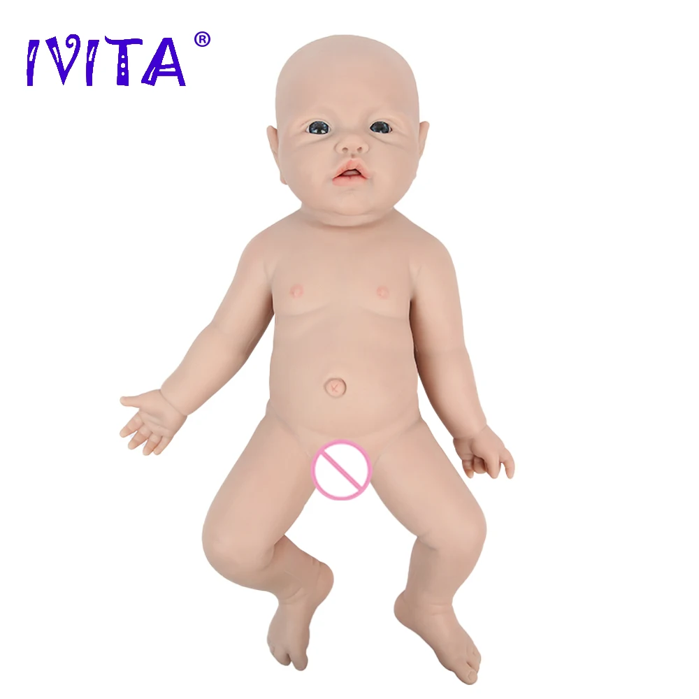 IVITA WG1526 43cm 2.69kg 100% Full Body Silicone Reborn Baby Girl Doll  Realistic Dolls Unpainted DIY Blank Babe Children Toys