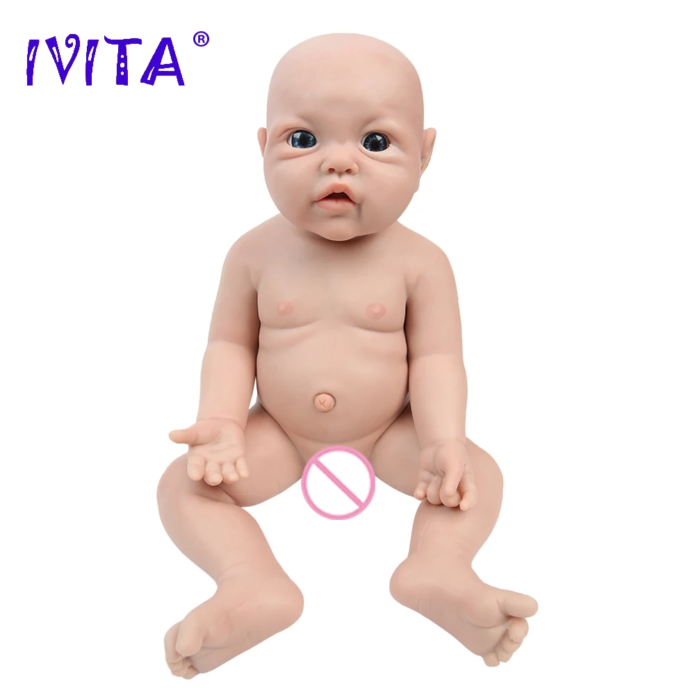 IVITA WG1526 43cm 2.69kg 100% Full Body Silicone Reborn Baby Girl Doll  Realistic Dolls Unpainted DIY Blank Babe Children Toys