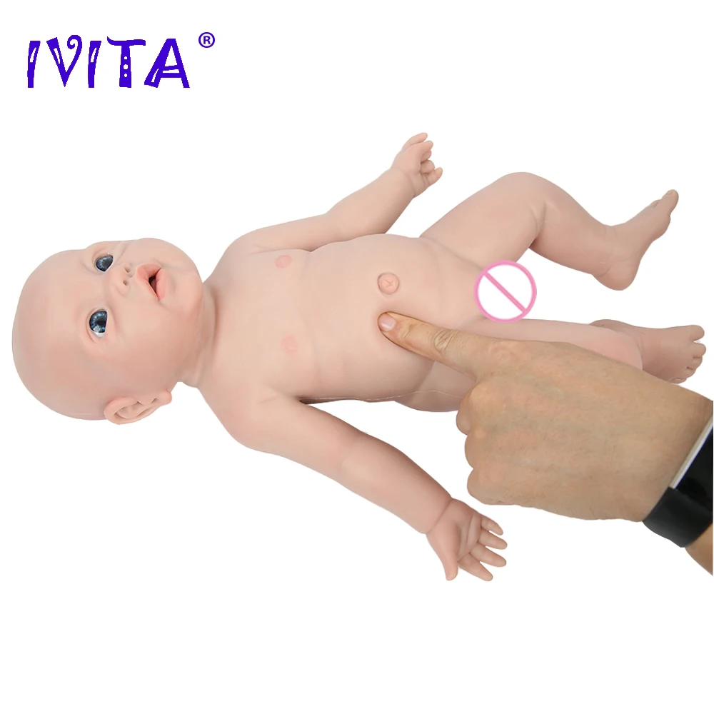 IVITA WG1526 43cm 2.69kg 100% Full Body Silicone Reborn Baby Girl Doll  Realistic Dolls Unpainted DIY Blank Babe Children Toys