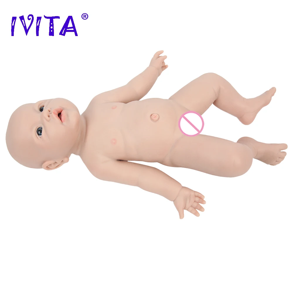 IVITA WG1526 43cm 2.69kg 100% Full Body Silicone Reborn Baby Girl Doll  Realistic Dolls Unpainted DIY Blank Babe Children Toys