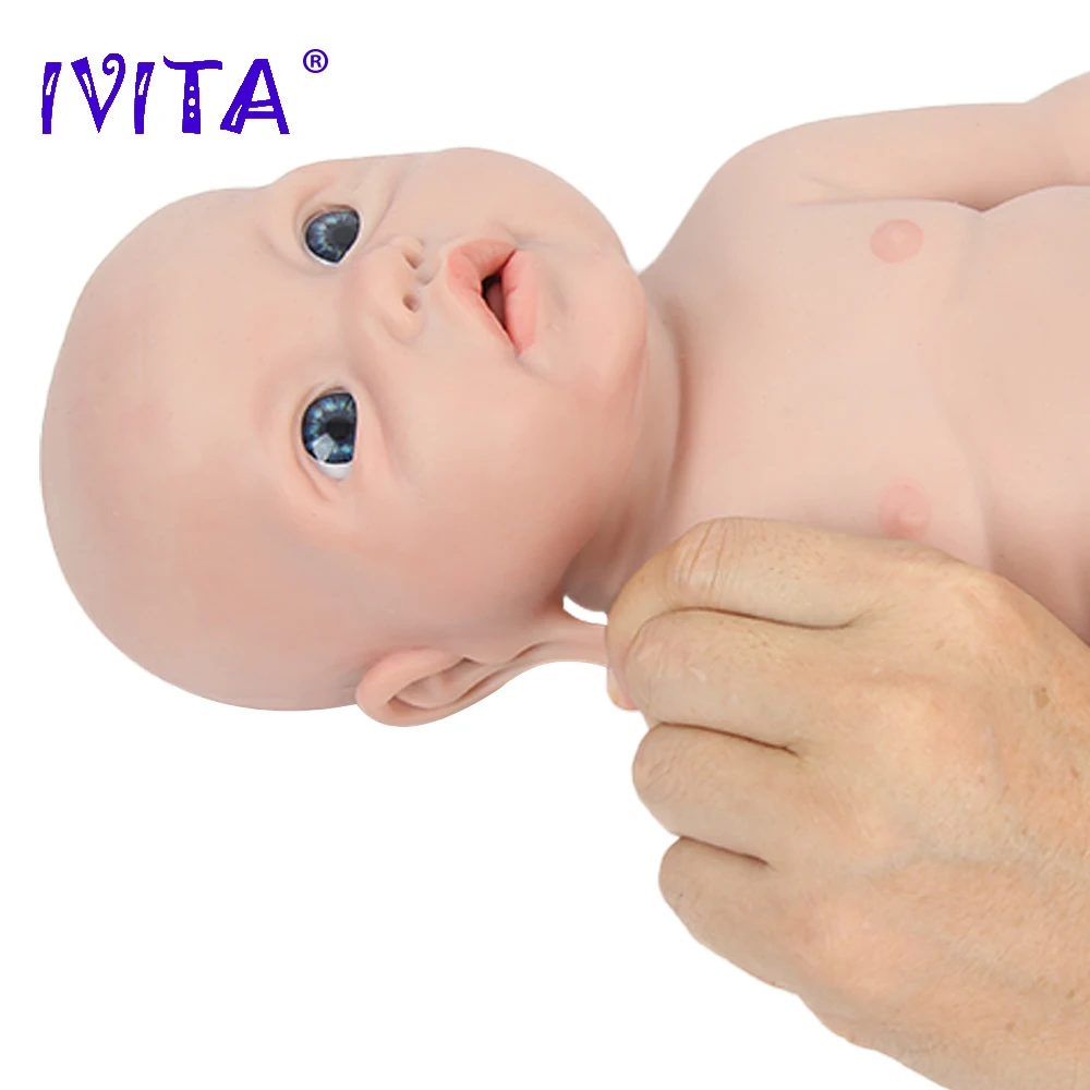 IVITA WG1526 43cm 2.69kg 100% Full Body Silicone Reborn Baby Girl Doll  Realistic Dolls Unpainted DIY Blank Babe Children Toys