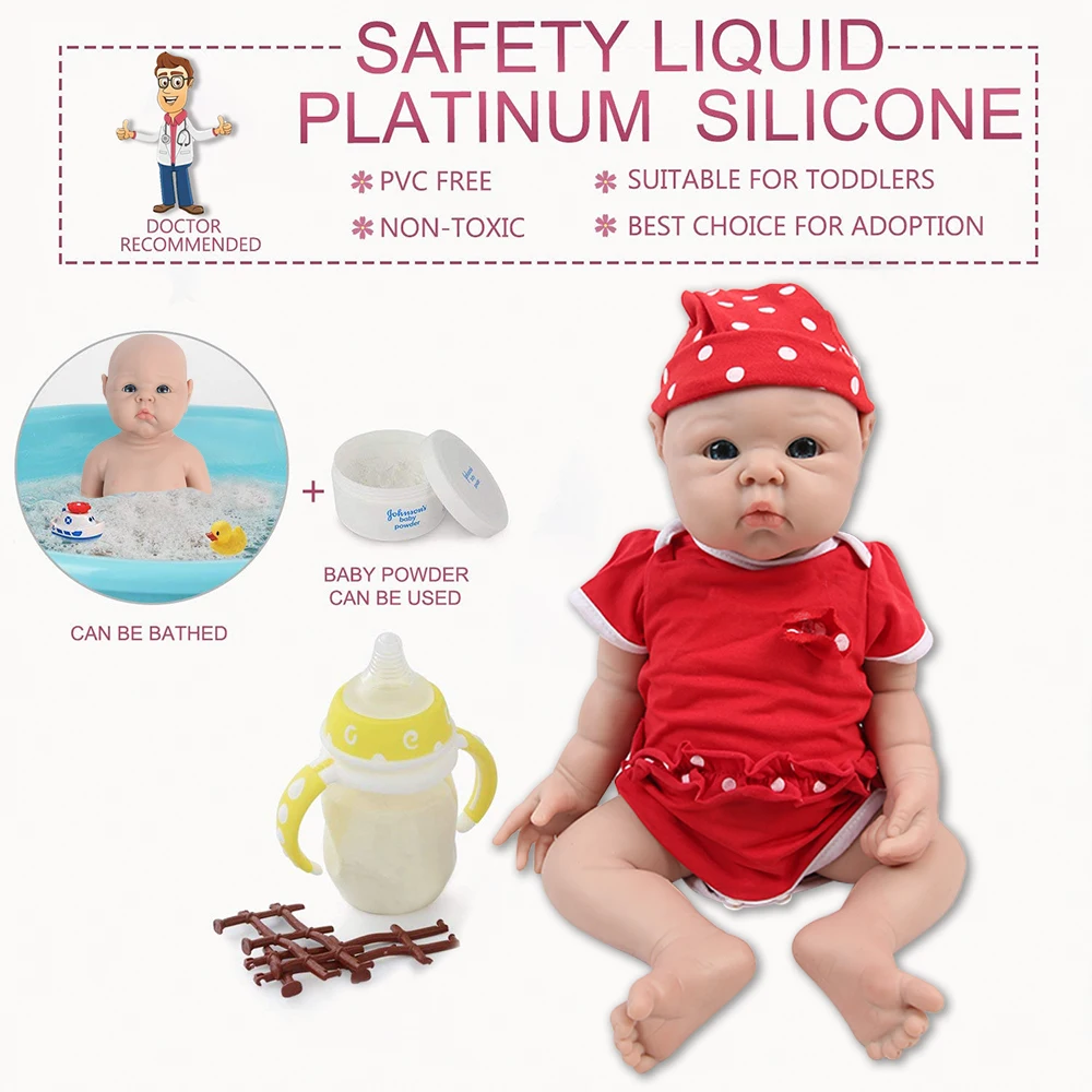 IVITA WG1525 18.5inch 3.29kg 100% Full Body Silicone Reborn Baby Doll Realistic Girl Dolls Soft Baby DIY Blank Children Toys