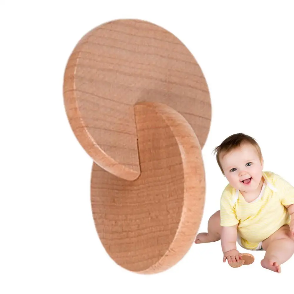 Interlocking Discs Toy Montessori Natural Beech Round Wood Baby Developmental Toys For Early Education Home Infant Toddle Gifts