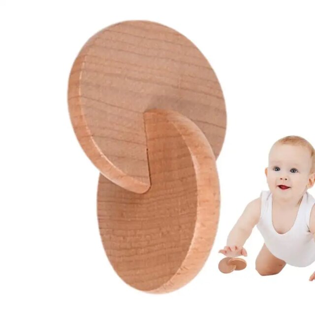 Interlocking Discs Toy Montessori Natural Beech Round Wood Baby Developmental Toys For Early Education Home Infant Toddle Gifts - Image 4