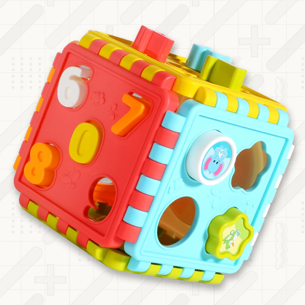 Toddler Activity Cube Shape Number Sorting Toys Kids Shape Matching Number Sorter Game Baby Montessori Educational Toys