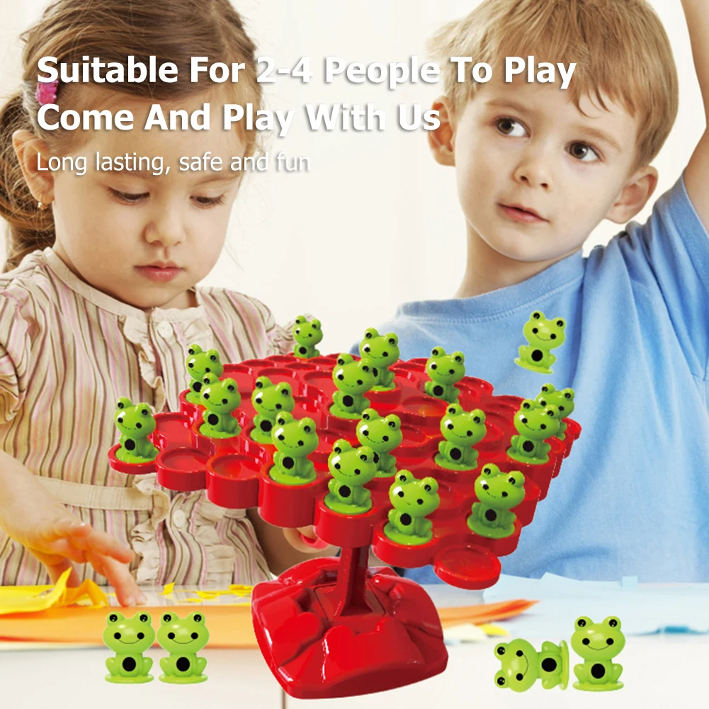 Montessori Frog Balance Tree Fun Educational Plastic Kids Learning Toys Parent-child Interactive Math Game Toys Two-player Kits