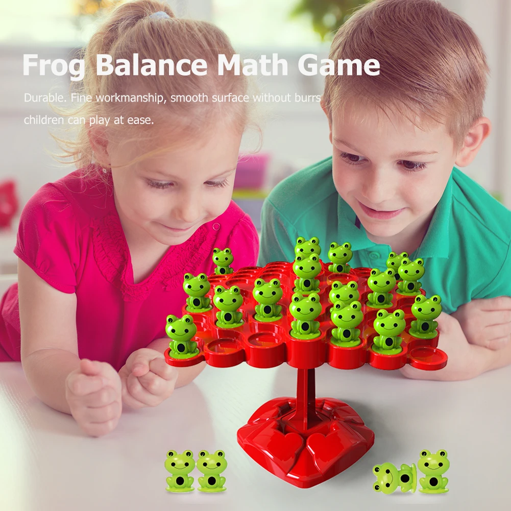 Montessori Frog Balance Tree Fun Educational Plastic Kids Learning Toys Parent-child Interactive Math Game Toys Two-player Kits