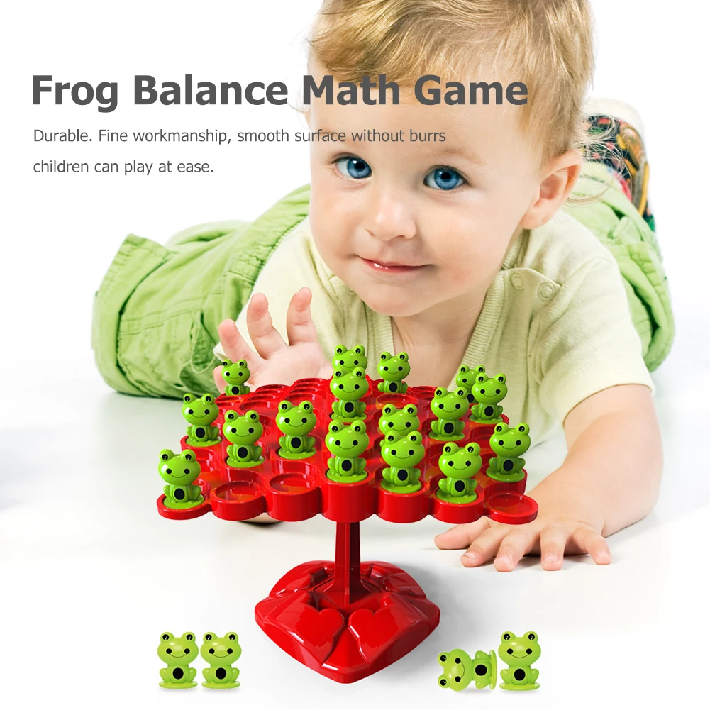 Montessori Frog Balance Tree Fun Educational Plastic Kids Learning Toys Parent-child Interactive Math Game Toys Two-player Kits