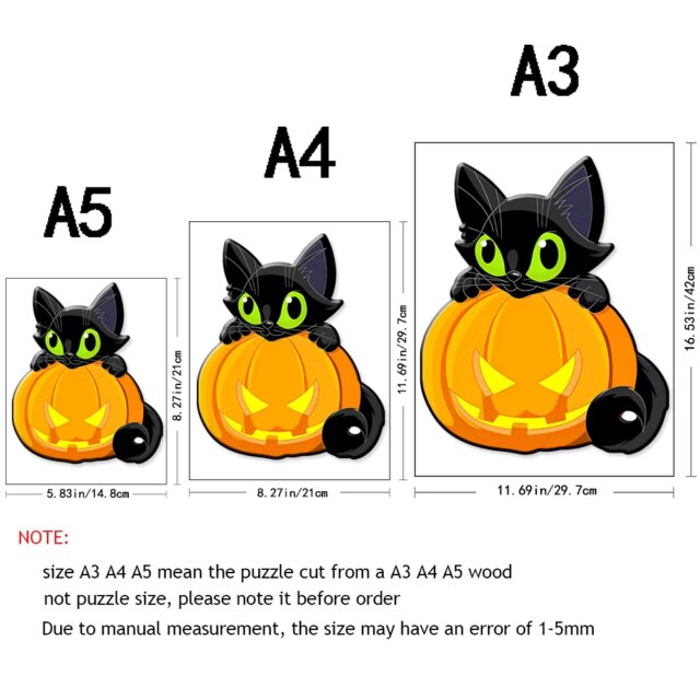 Halloween Pumpkin Ghostwood Puzzle Montessori Fun Intelligence Toy Intelligence Puzzle Adult DIY Handmade Puzzle Toy - Image 5