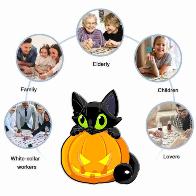 Halloween Pumpkin Ghostwood Puzzle Montessori Fun Intelligence Toy Intelligence Puzzle Adult DIY Handmade Puzzle Toy - Image 3