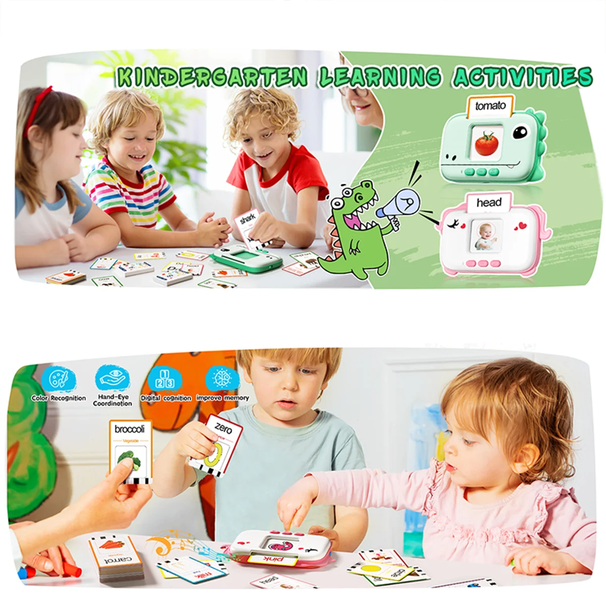 1-3 year old child Talk flash card learning toy, Autism Pocket Speech Therapy, 160 word Montessori toy, Christmas Birthday Gift,