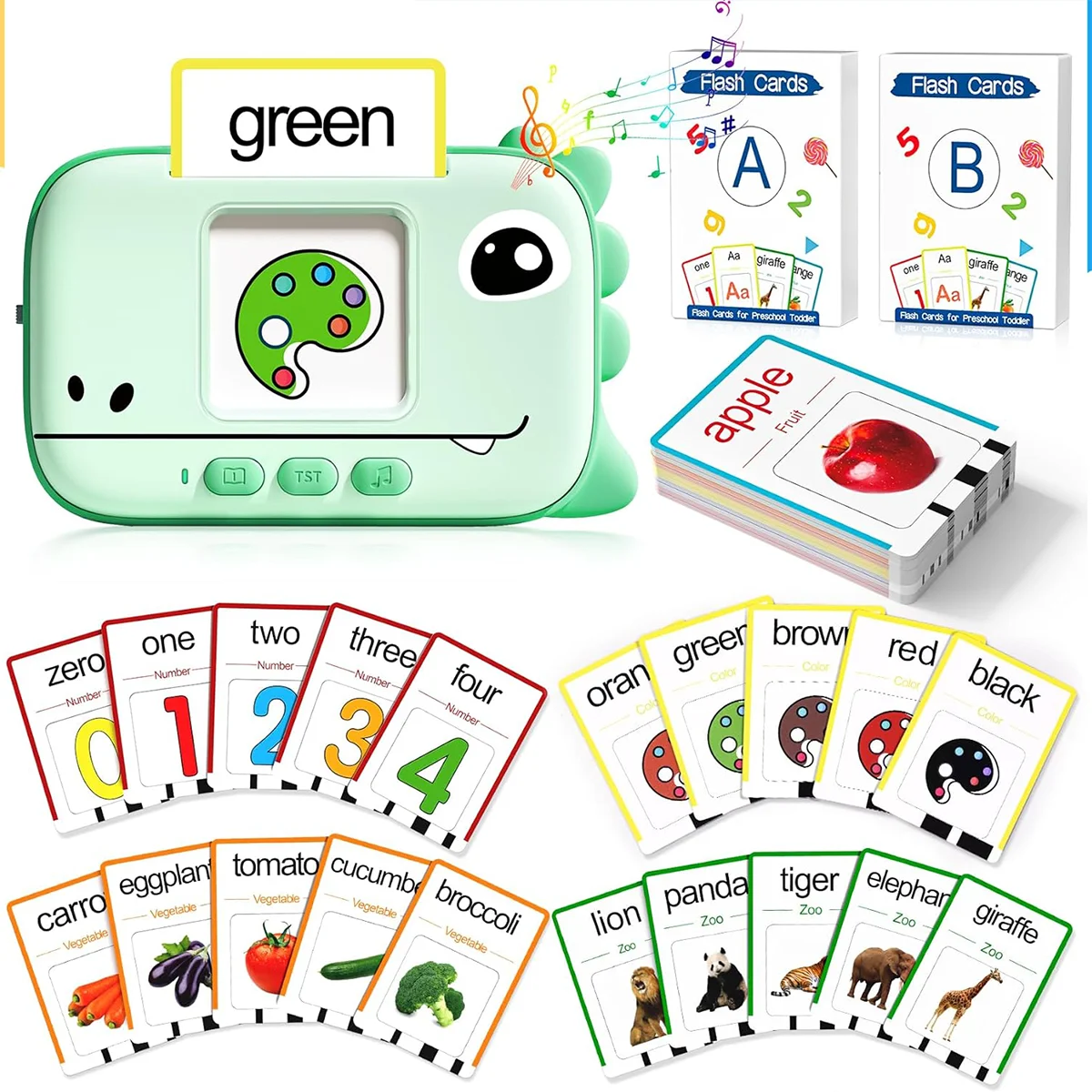 1-3 year old child Talk flash card learning toy, Autism Pocket Speech Therapy, 160 word Montessori toy, Christmas Birthday Gift,