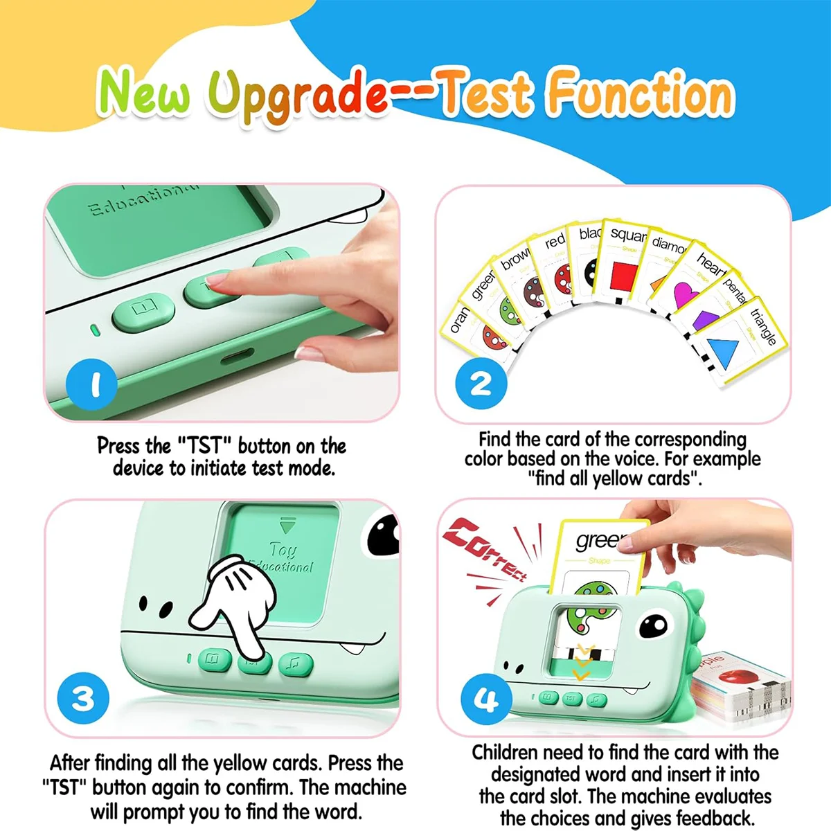 1-3 year old child Talk flash card learning toy, Autism Pocket Speech Therapy, 160 word Montessori toy, Christmas Birthday Gift,