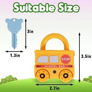 Lock and Key Toy, Montessori Toys for 1 2 3 4 5 Toy Toddler Activities Matching Counting Game Educational Learning Toys for Kids