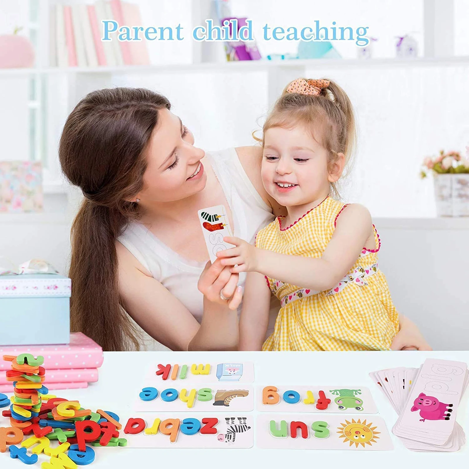 See And Spell Learning Toys for Kids Educational Montessori Words Spelling Puzzle Matching Letter Game Sensory Toys for Children