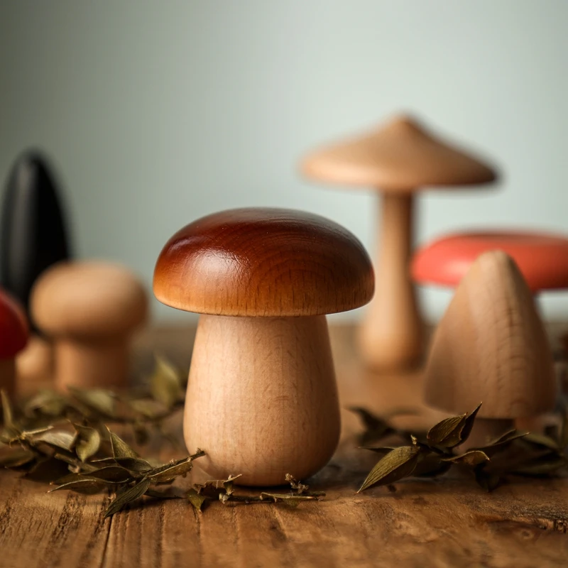 11PCS Baby Wooden Colorful Mushroom Block Toys Montessori Sorting Matching Game Educational Toys Baby Room Decoration Baby Gifts