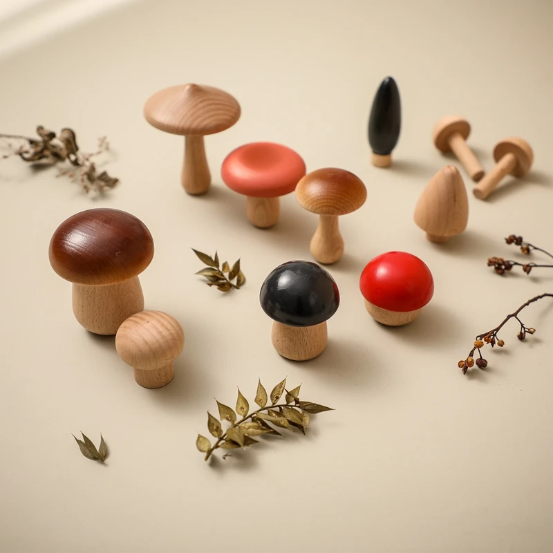 11PCS Baby Wooden Colorful Mushroom Block Toys Montessori Sorting Matching Game Educational Toys Baby Room Decoration Baby Gifts