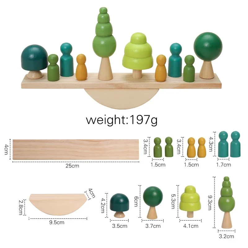 Wooden Building Block Toy for Kids Dinosaur Natural Simulation Tree DIY Coloring Stacking Educational Toy Montessori Puzzle Game