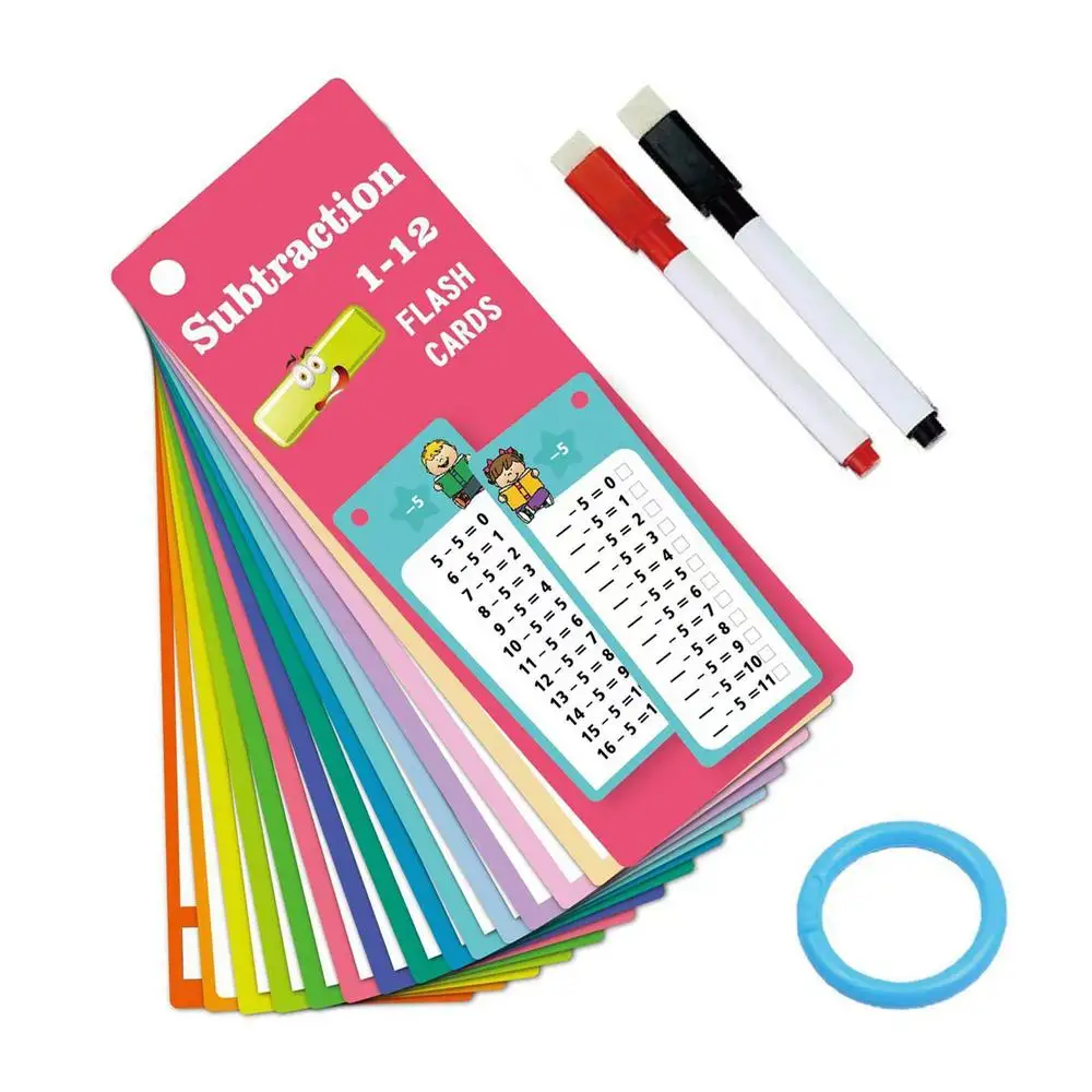 15 pieces Math Flash Cards for Learning Multiplication Division Flash Cards Interactive Math Practice Training Tool Montessori